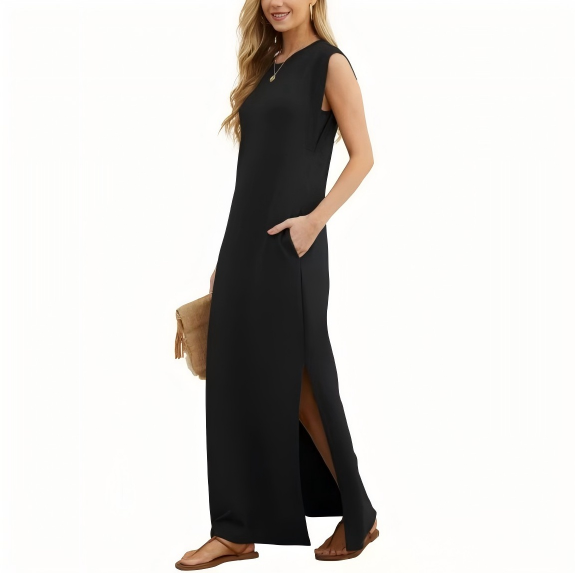 Women's Brushed Bamboo Sleeveless Midi Dress