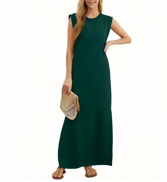Women's Brushed Bamboo Sleeveless Midi Dress