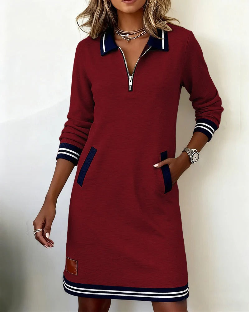 Everyday Cotton Zip Collar Dress