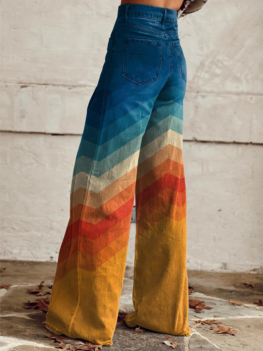 Léa - Pantaloni Retro Zigzag